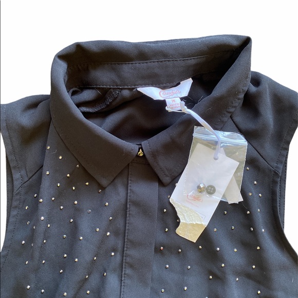 Candies black made to sparkle button up blouse - Picture 3 of 5